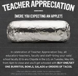 teacher appreciation day, local and national