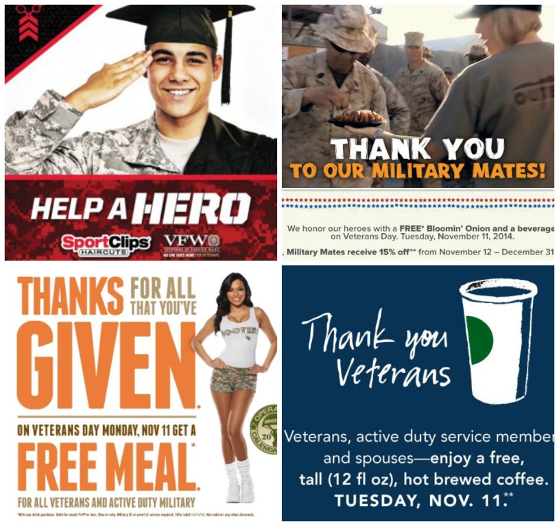 Veteran's Day Deals, Freebies, deals, 2014